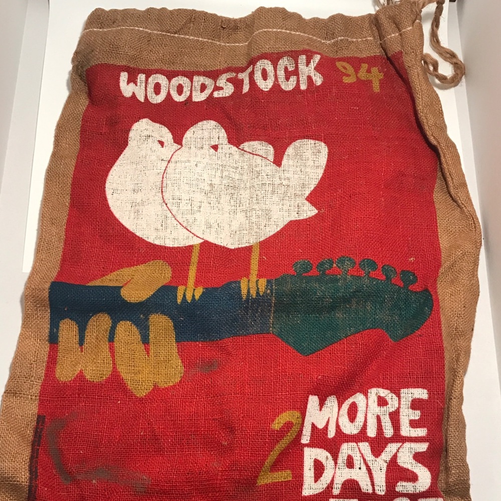Rare Vintage Woodstock 94 poster art Burlap bag